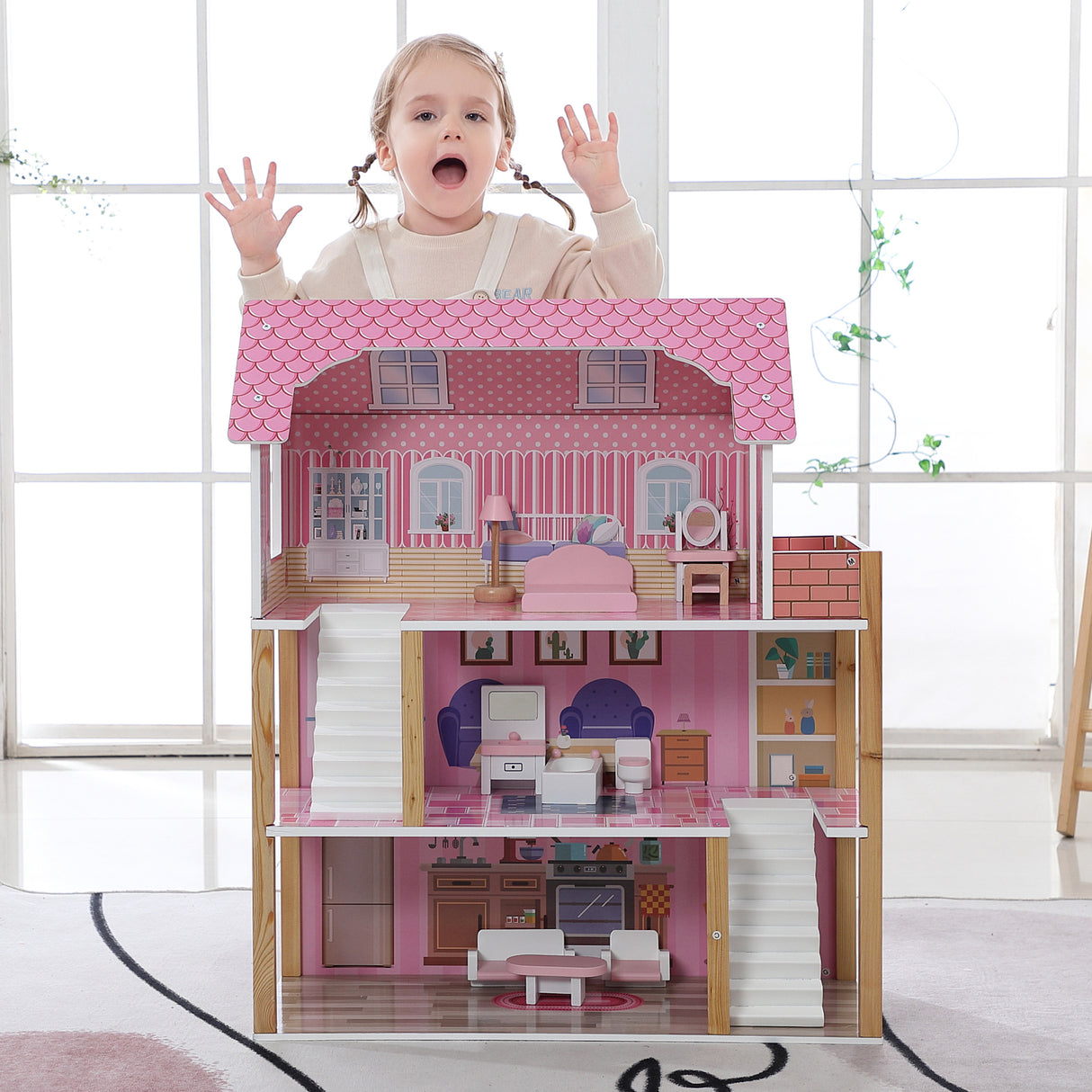 ALL 4 KIDS Eliana 3 Level Dollhouse
