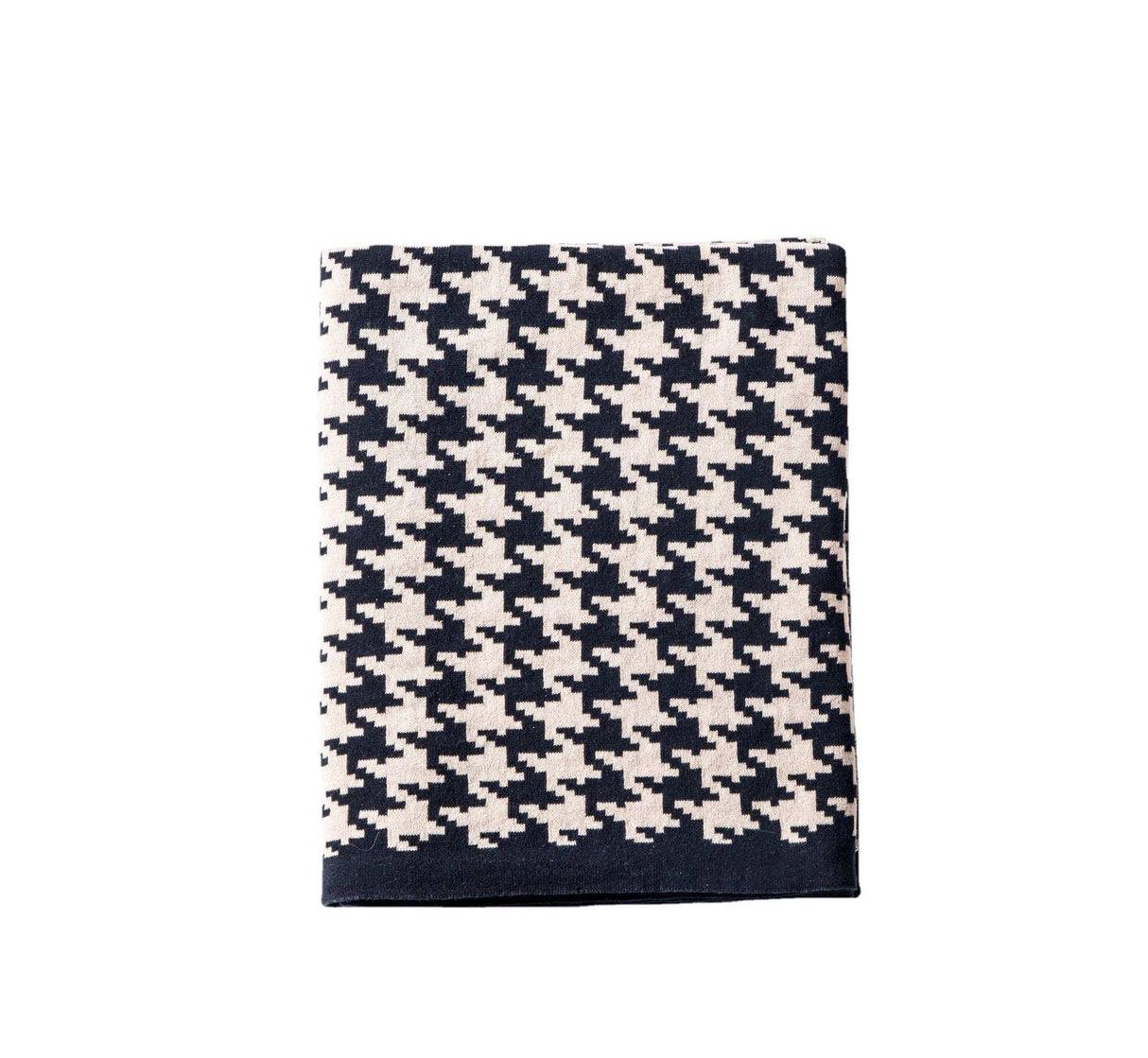 All 4 Kids Houndstooth Soft Pattern Knitted Throw Blanket