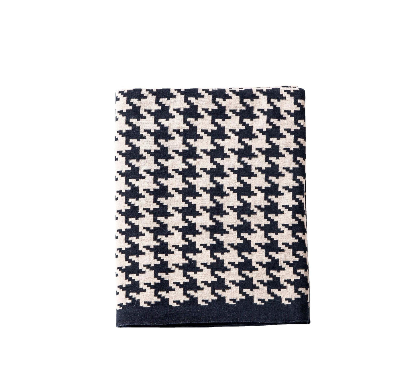 All 4 Kids Houndstooth Soft Pattern Knitted Throw Blanket