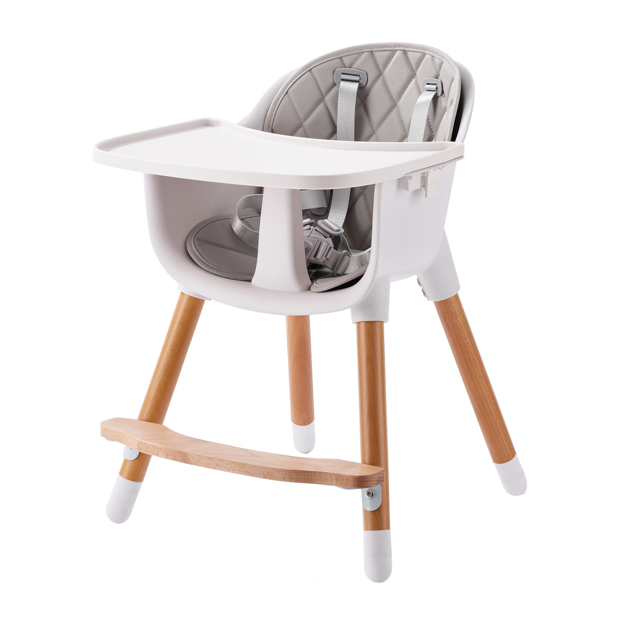 JOY BABY Amelia Grey 2-in-1 Timber Highchair