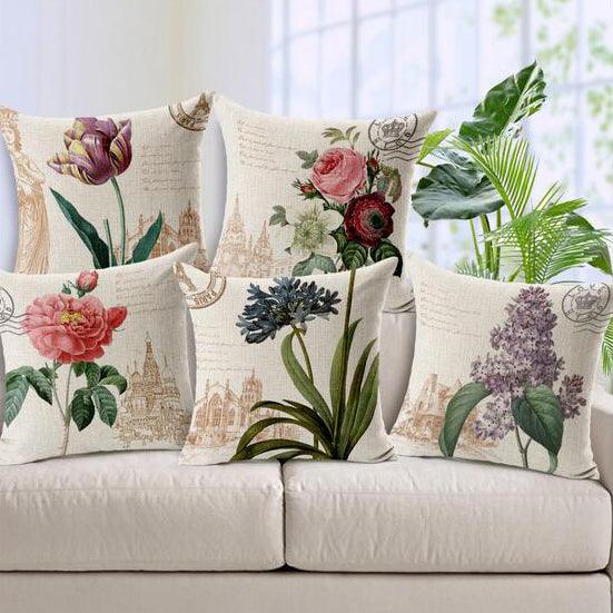 All 4 Kids 45cm Square Throw Pillow Cushion Cover - Country Flower