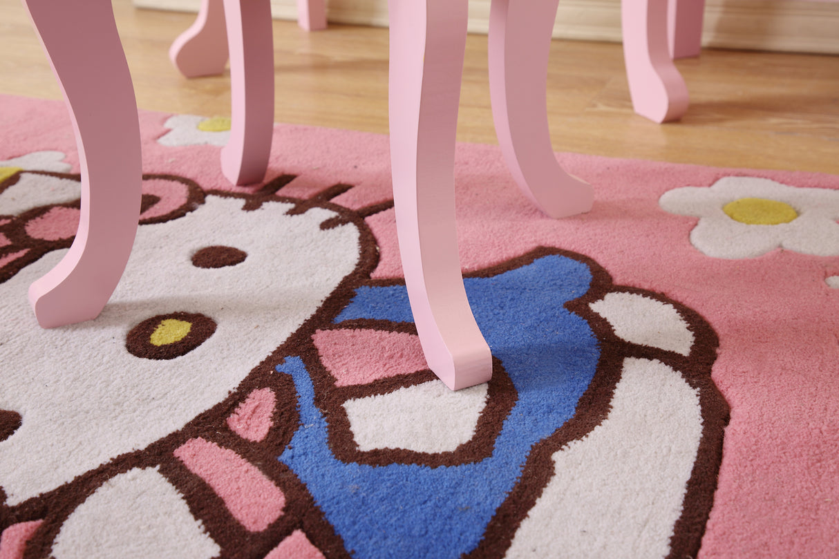 All 4 Kids Layla Girls Flower Vanity Set with Stool