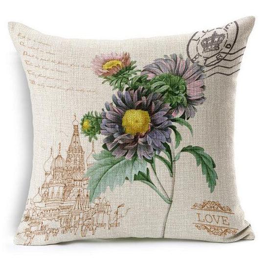 All 4 Kids 45cm Square Throw Pillow Cushion Cover - Country Flower