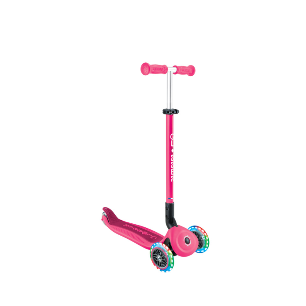 Globber GO UP ACTIVE Scooter with Lights - Fuchsia/ Dark Pink
