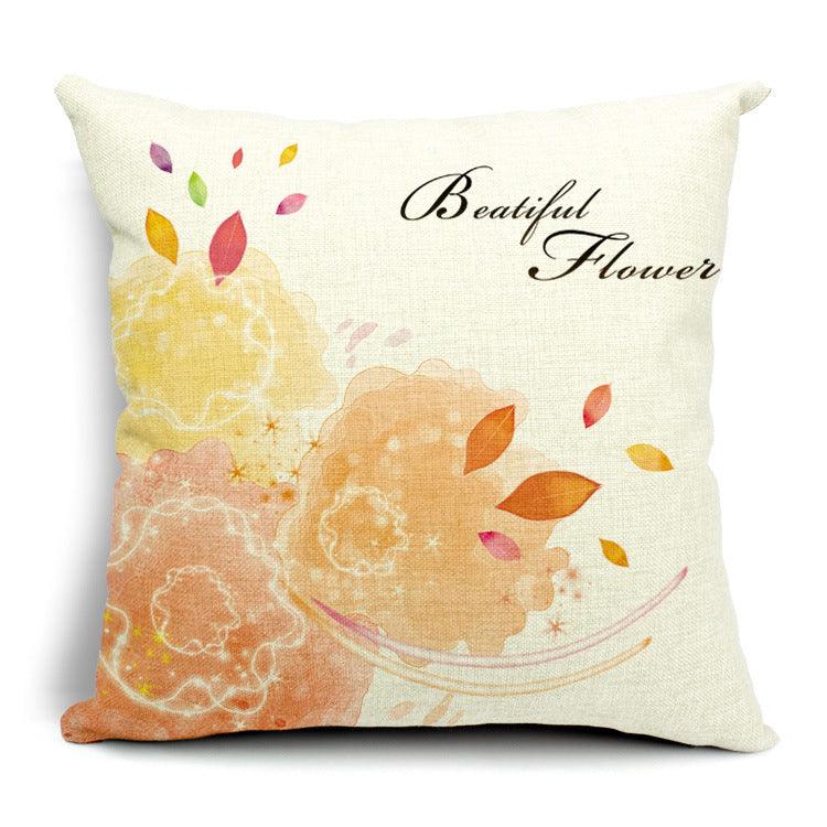 All 4 Kids 45cm Square Throw Pillow Cushion Cover - Summer Flower
