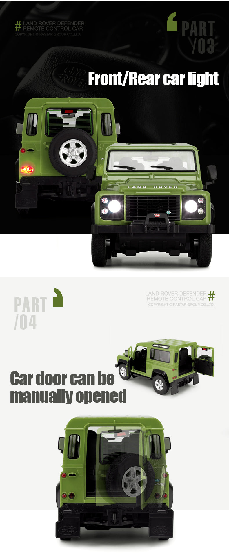 Rastar Licensed 1:14 Radio Control Car - Land Rover Defender