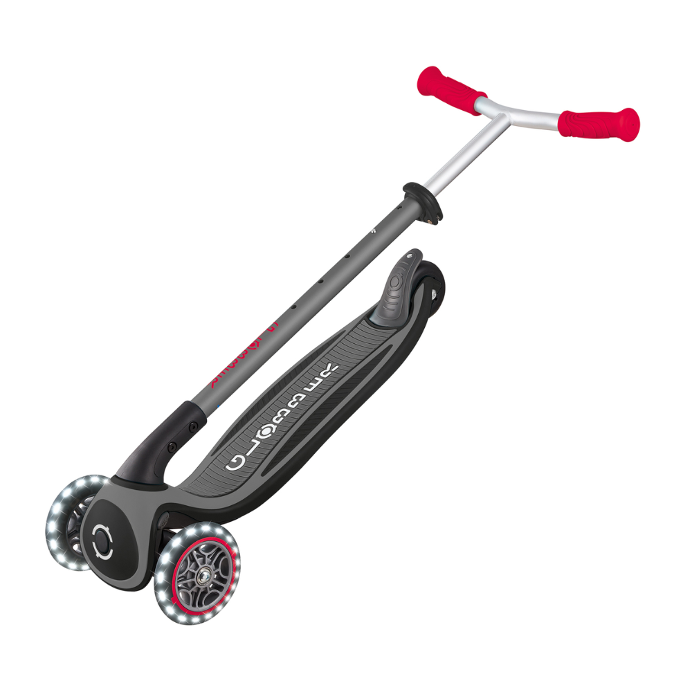 Globber Master Scooter with Lights - Black/Red