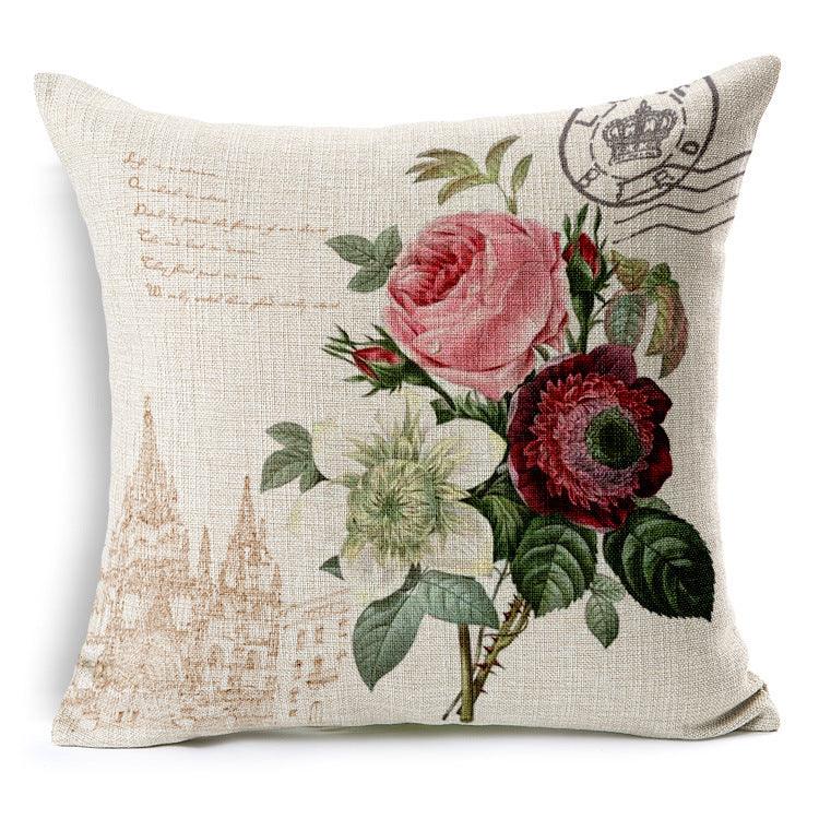 All 4 Kids 45cm Square Throw Pillow Cushion Cover - Country Flower