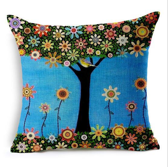 All 4 Kids 45cm Square Throw Pillow Cushion Cover - Vivid Tree