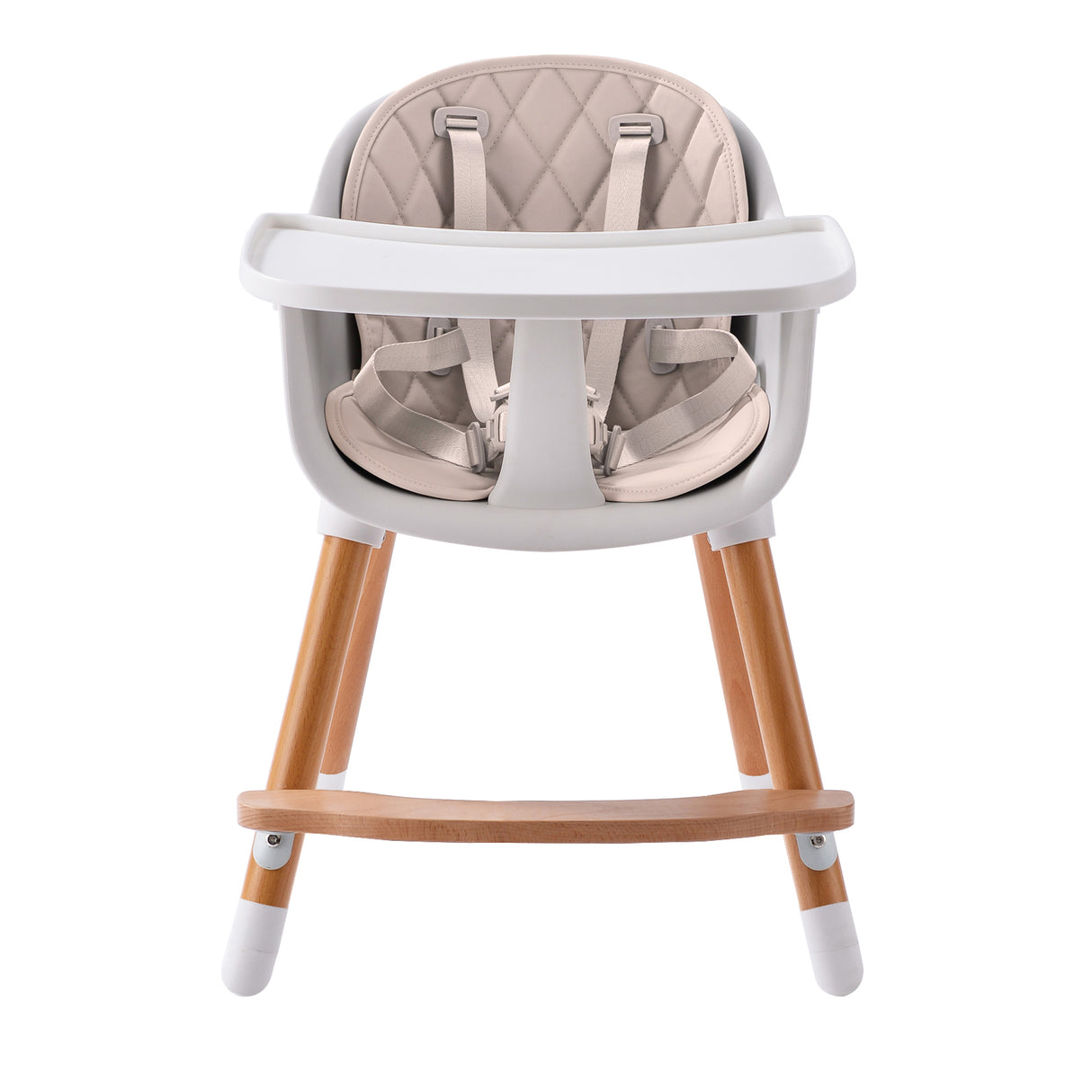 JOY BABY Amelia Beige 2-in-1 Timber Highchair
