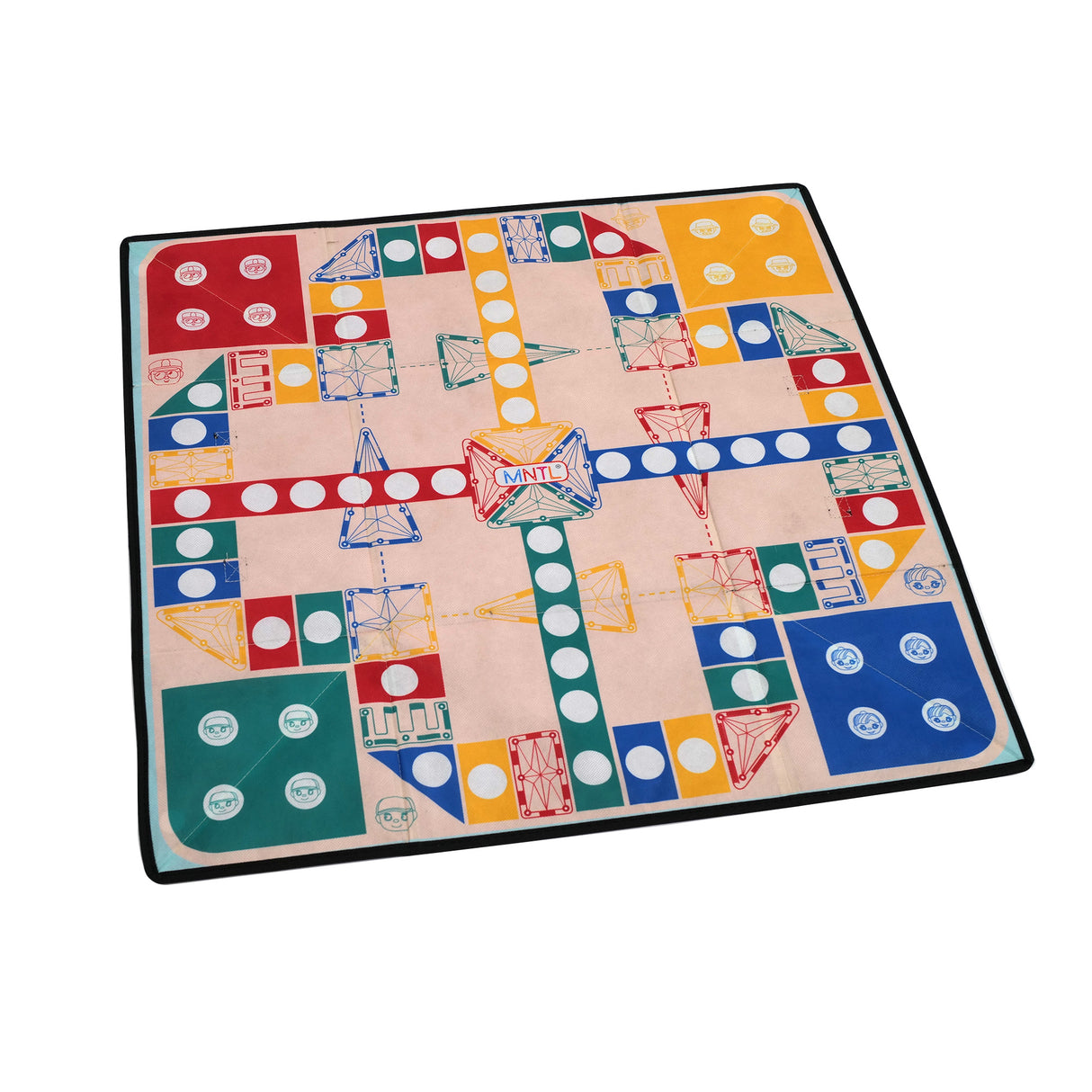 MNTL Storage Bin & Interactive Play Mat - Aeroplane Chess Theme