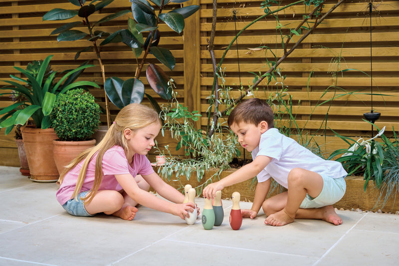 Tender Leaf Toys Wooden Birdie Skittles Bowling Set