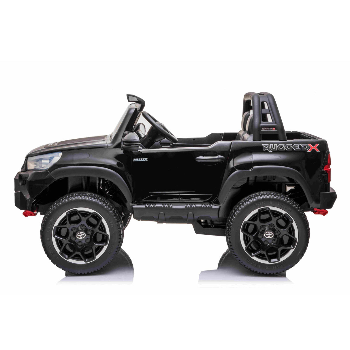 ALL 4 KIDS Licensed Double Seat Toyota Black Hilux Rugged Kids Ride On Car with RC