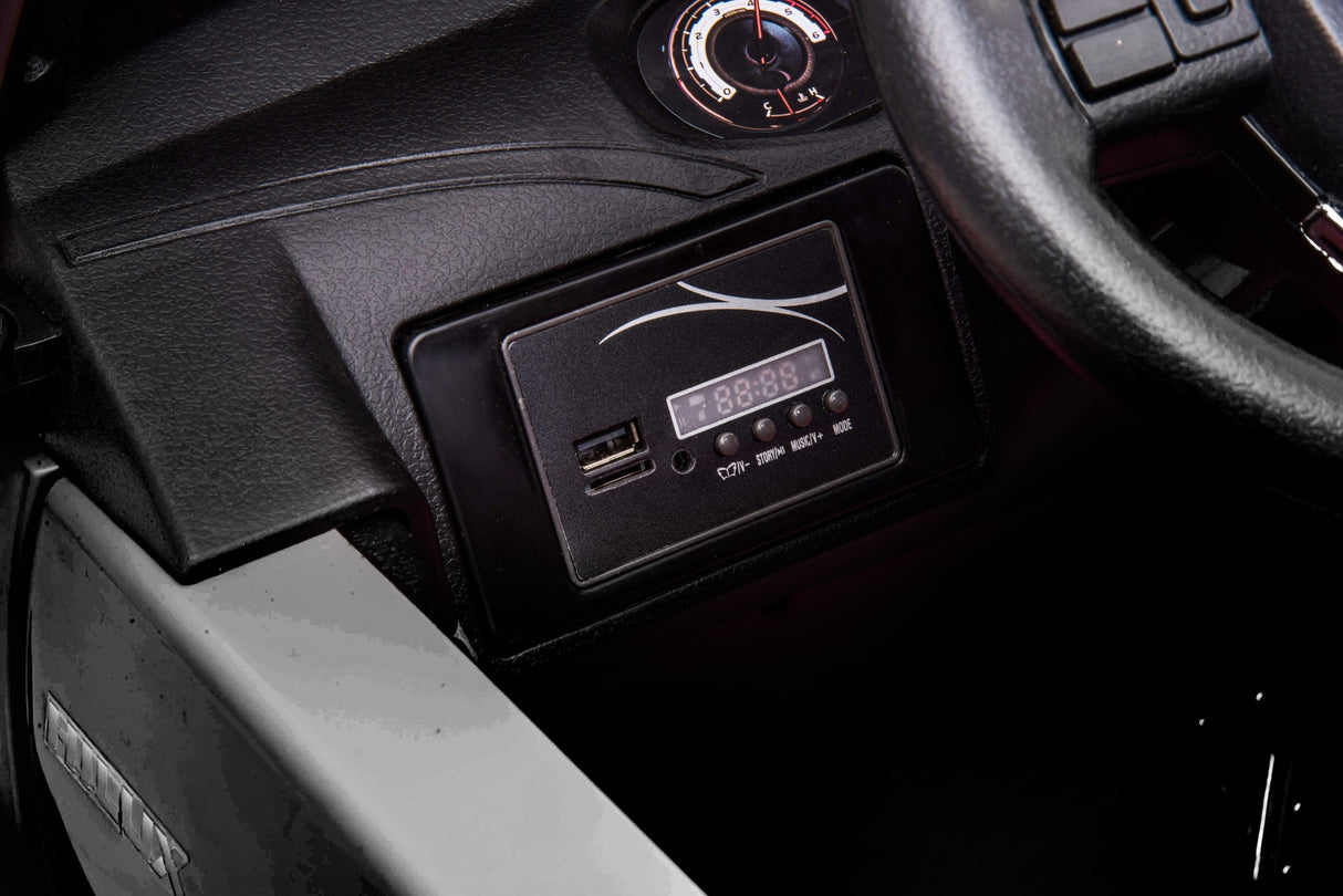 ALL 4 KIDS Licensed Double Seat Toyota Black Hilux Rugged Kids Ride On Car with RC