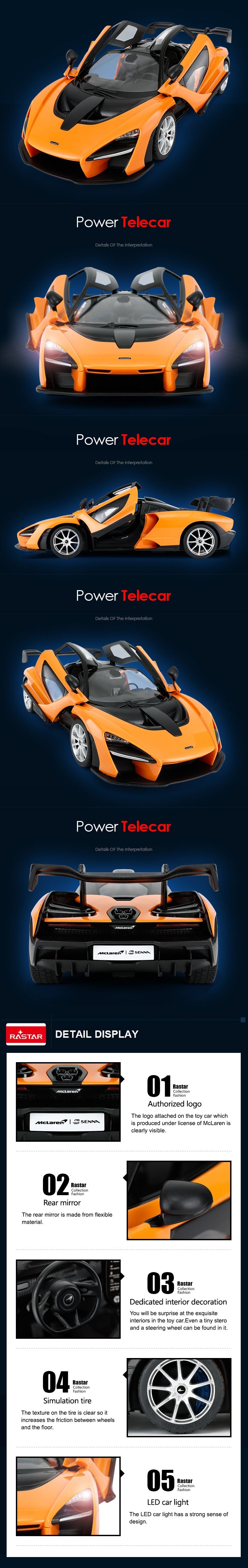 Rastar Licensed 1:14 Radio Control Car - Mclaren Senna