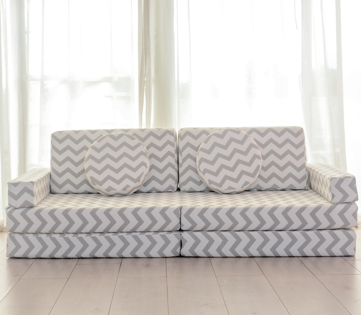 All 4 Kids Roman 10 PCS Play Couch with Farbic Cover - Chevron