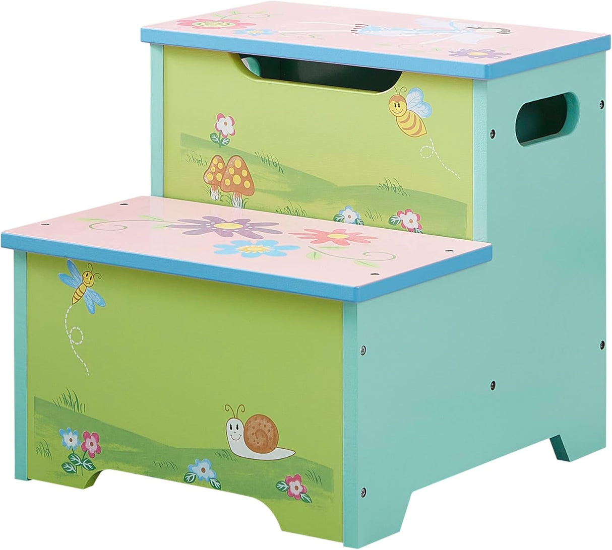 ALL 4 KIDS Girl Hand Painted Flower Step Stool