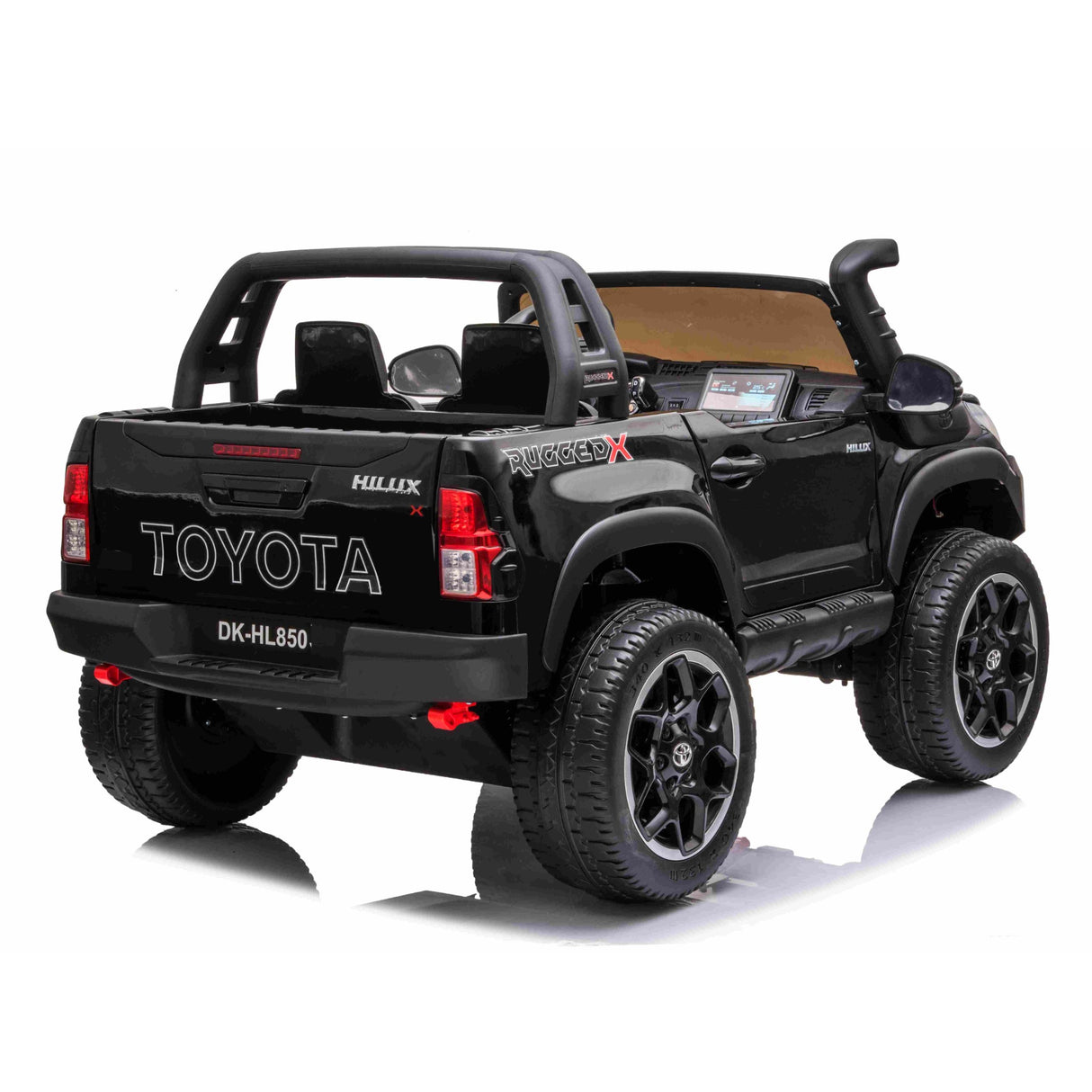 ALL 4 KIDS Licensed Double Seat Toyota Black Hilux Rugged Kids Ride On Car with RC