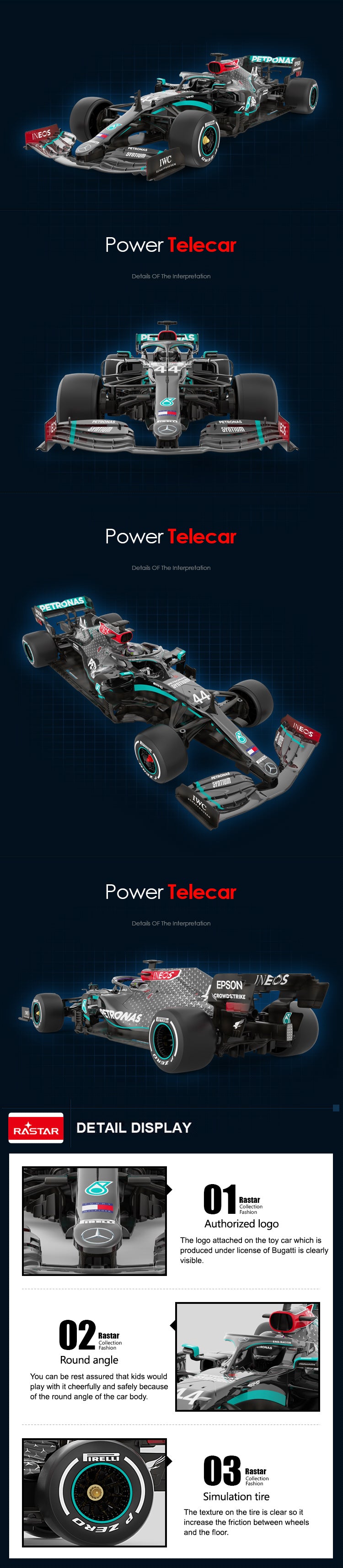 Rastar 1:12 Mercedes-AMG F1 W11 EQ Performance