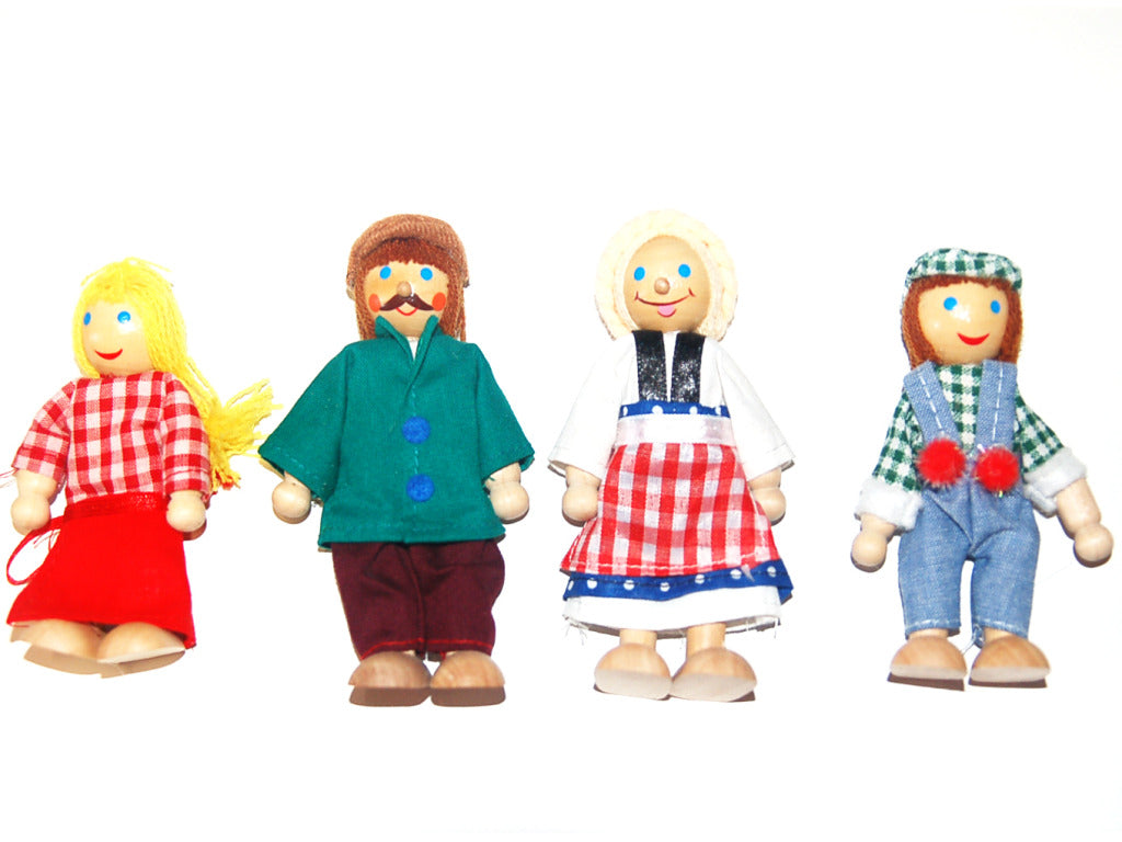 All 4 Kids Wooden Doll House Furniture Miniature Set