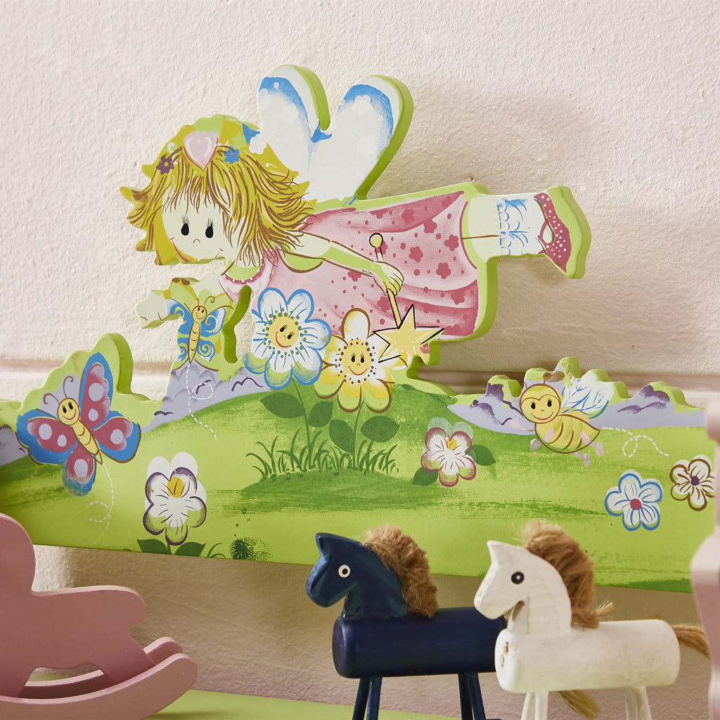 ALL 4 KIDS Olivia the Fairy Girls Hand Painted 3 Tier Flower Bookcase with Drawers