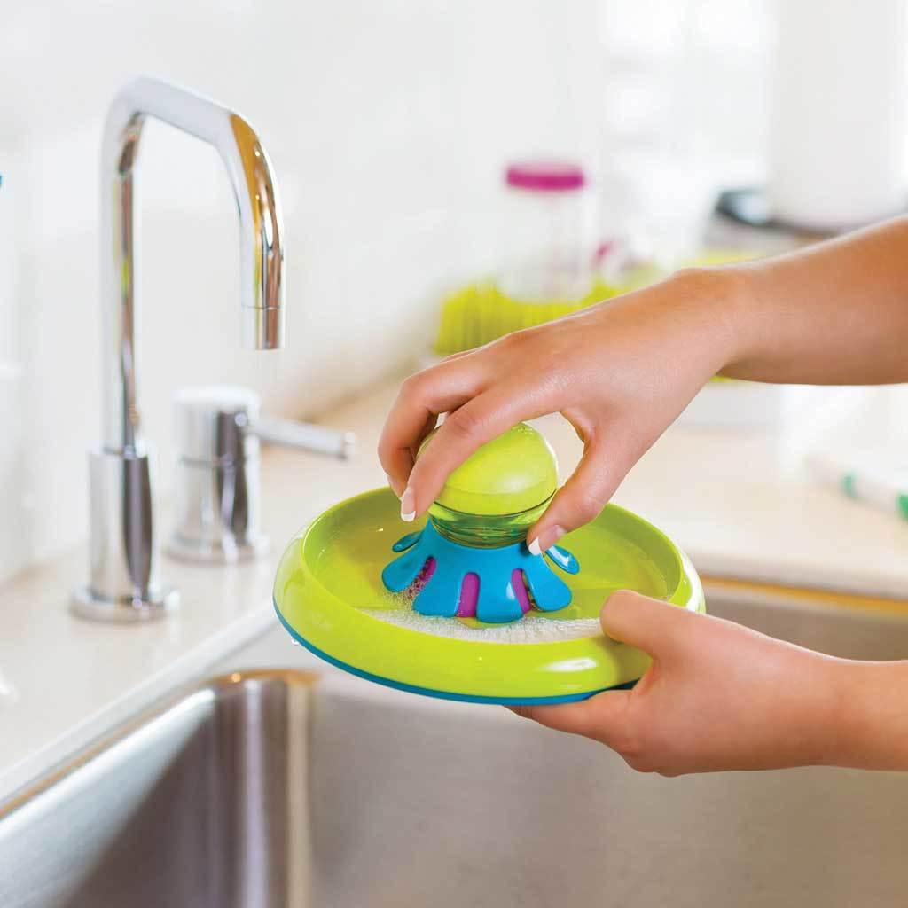 Boon Forb Mini Silicone Dish Brush - Blue