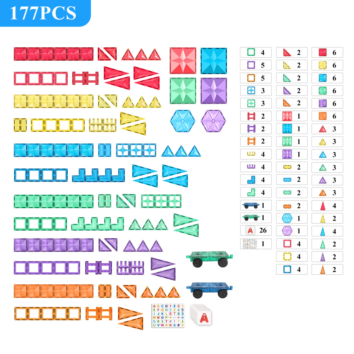 MNTL Classic Space Travelling Magnetic Tile Set 177 Pcs