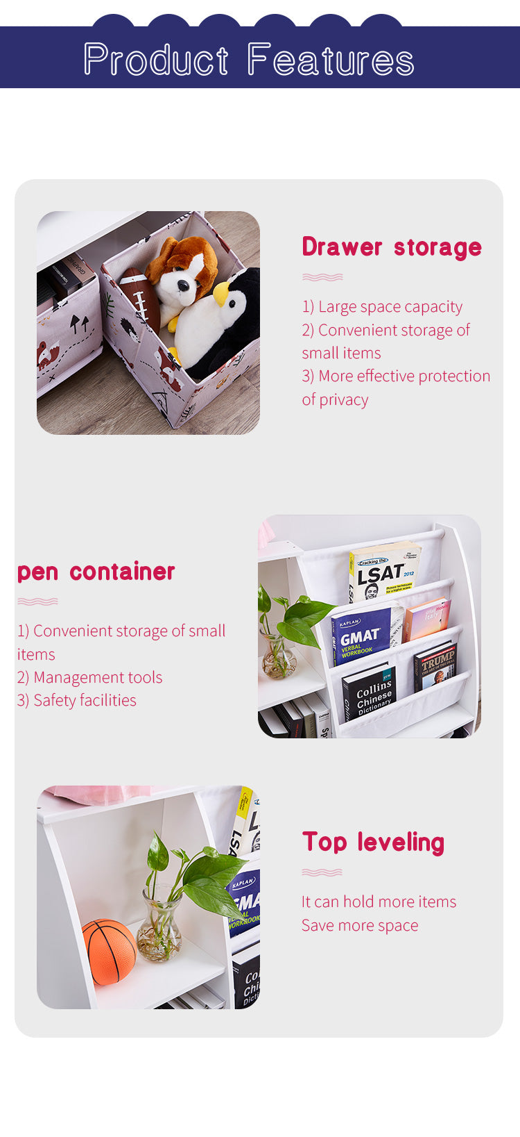 ALL 4 KIDS Victoria Kids Bookcase with Toy Storage