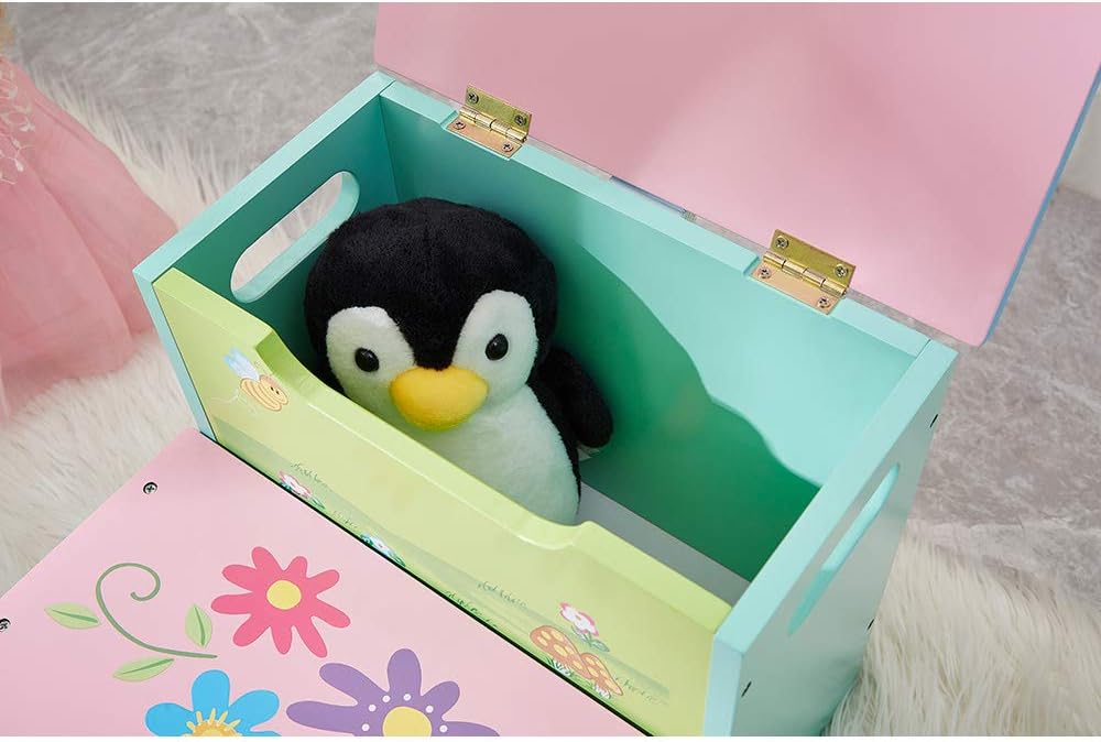 ALL 4 KIDS Girl Hand Painted Flower Step Stool