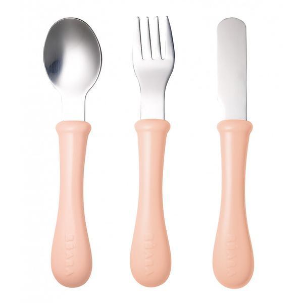 Beaba Stainless Steel Training Cutlery Set - Nude