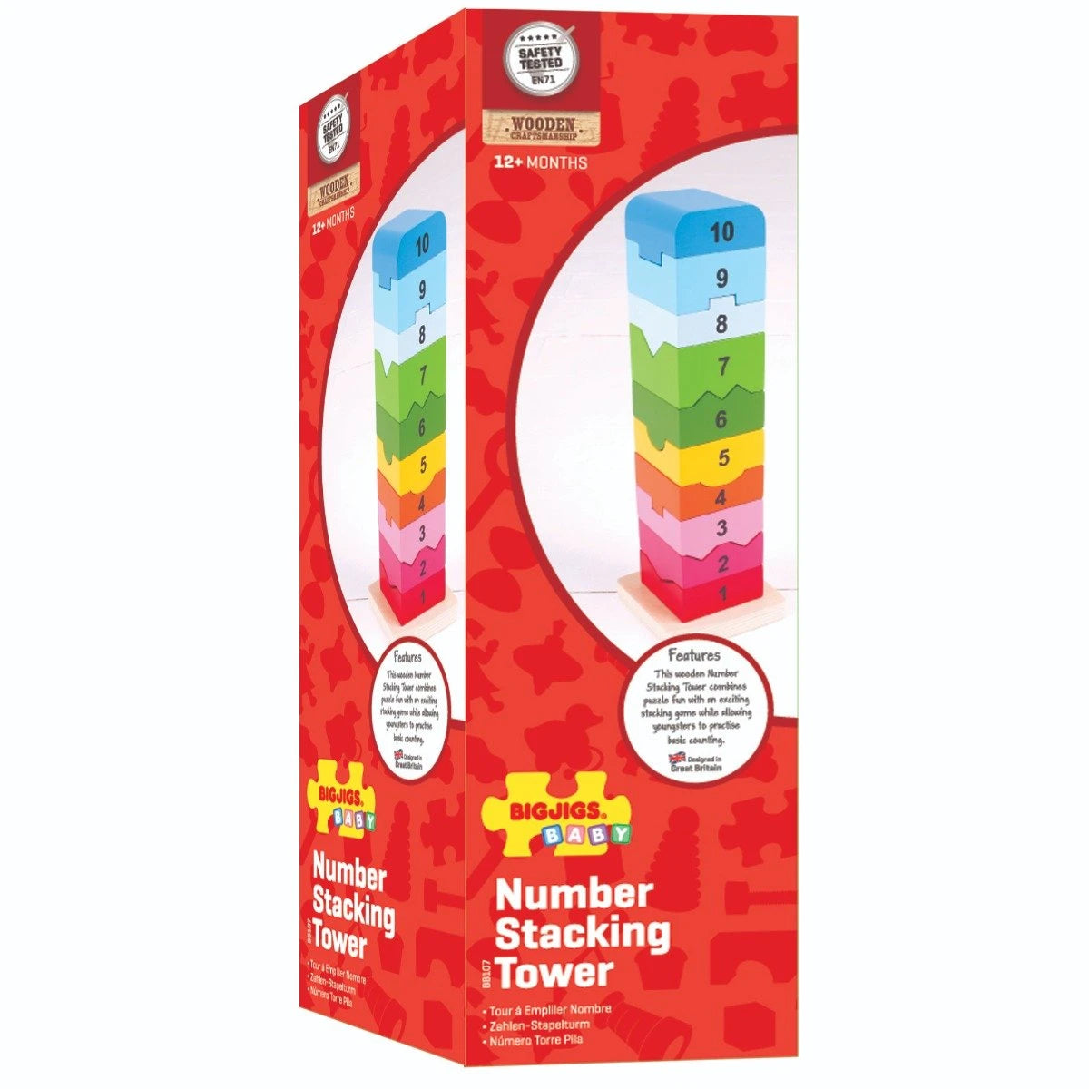 Bigjigs Toys Educational Number Tower