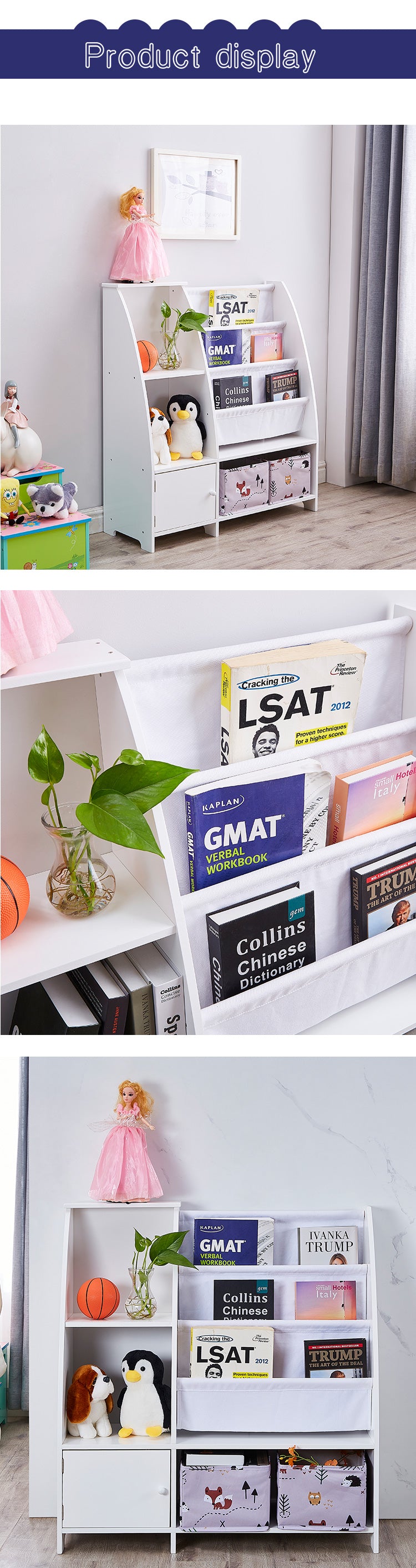 ALL 4 KIDS Victoria Kids Bookcase with Toy Storage