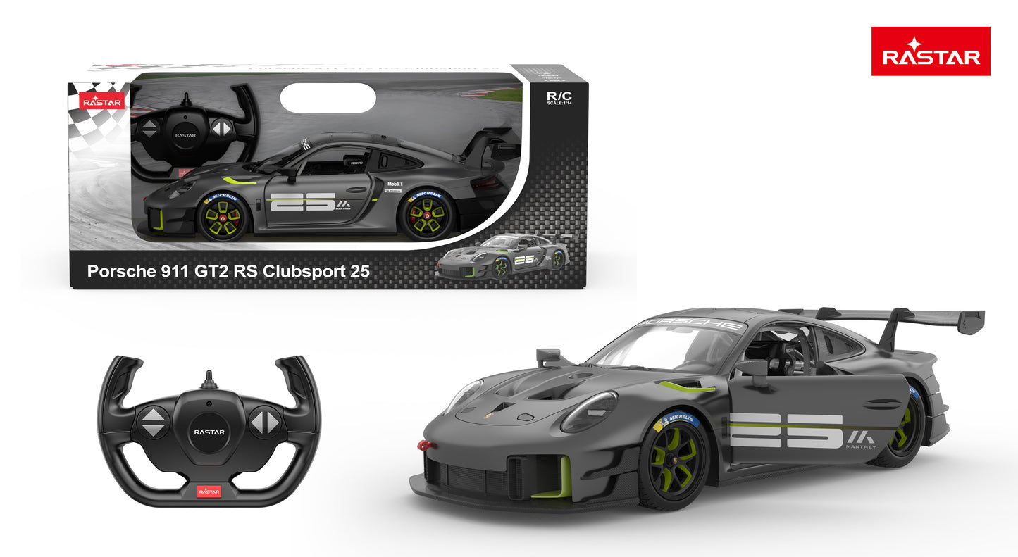 Rastar 1:14 Porsche 911 GT2 RS Clubsport 25 "Grello" Remote Control Car – Officially Licensed