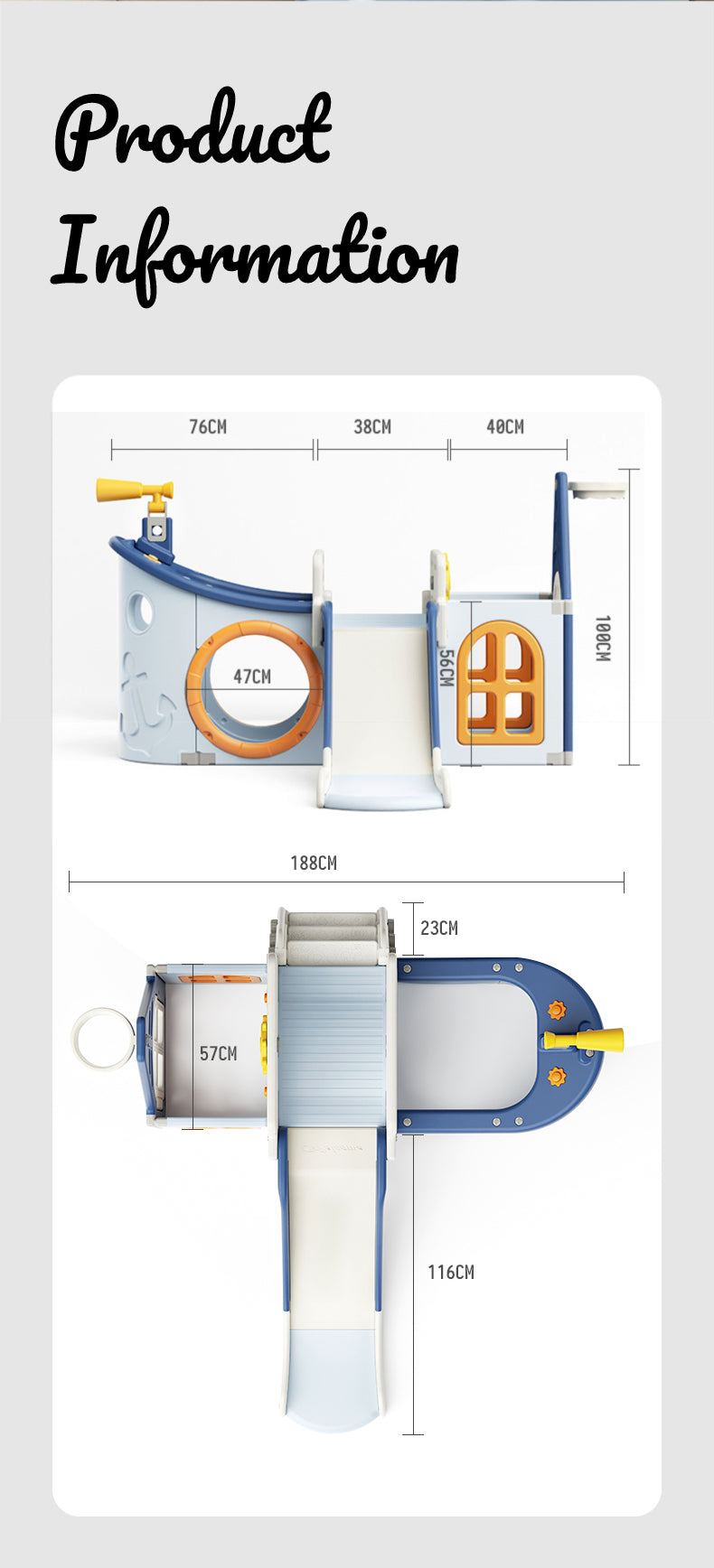 ALL 4 KIDS Hunter Pirate Ship Baby Slider Play Center