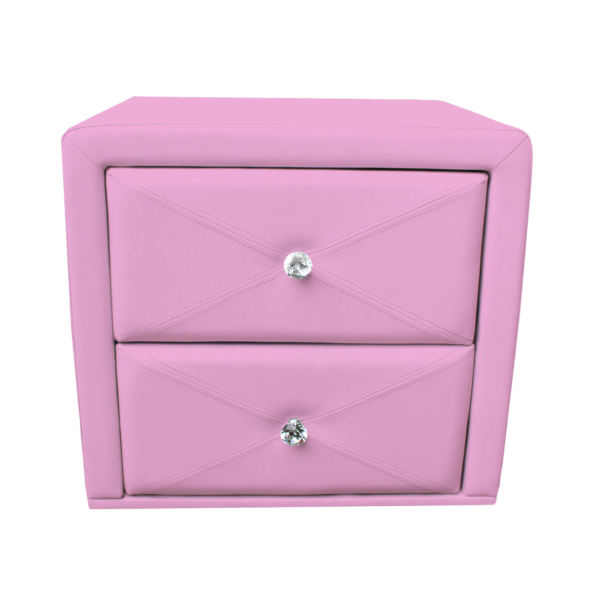 All 4 Kids Madelyn Pink PU Leather Bedside Table