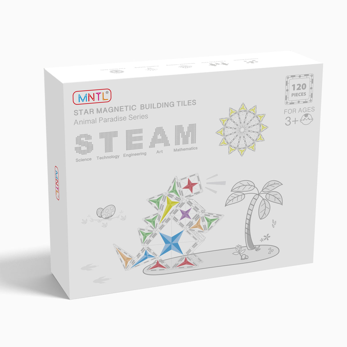 MNTL Classic Star Magnetic Tile 120 Pcs Set