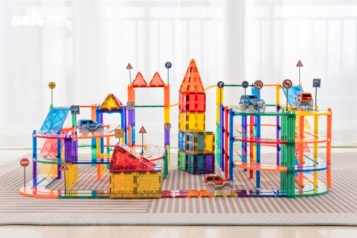 MNTL Classic Magnetic Car Track Set 108 Pcs