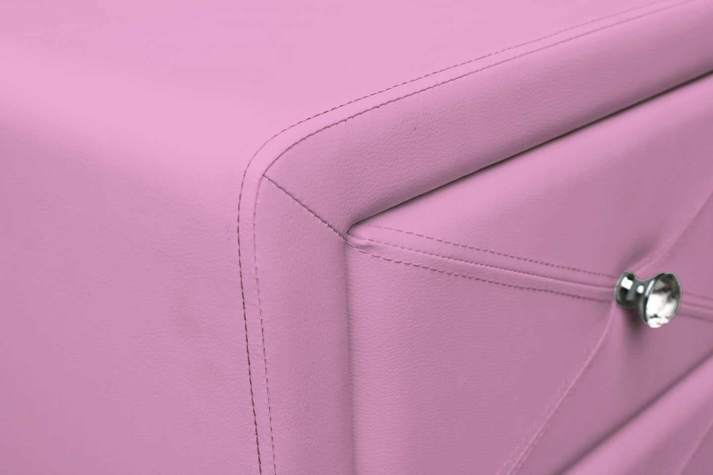 All 4 Kids Madelyn Pink PU Leather Bedside Table