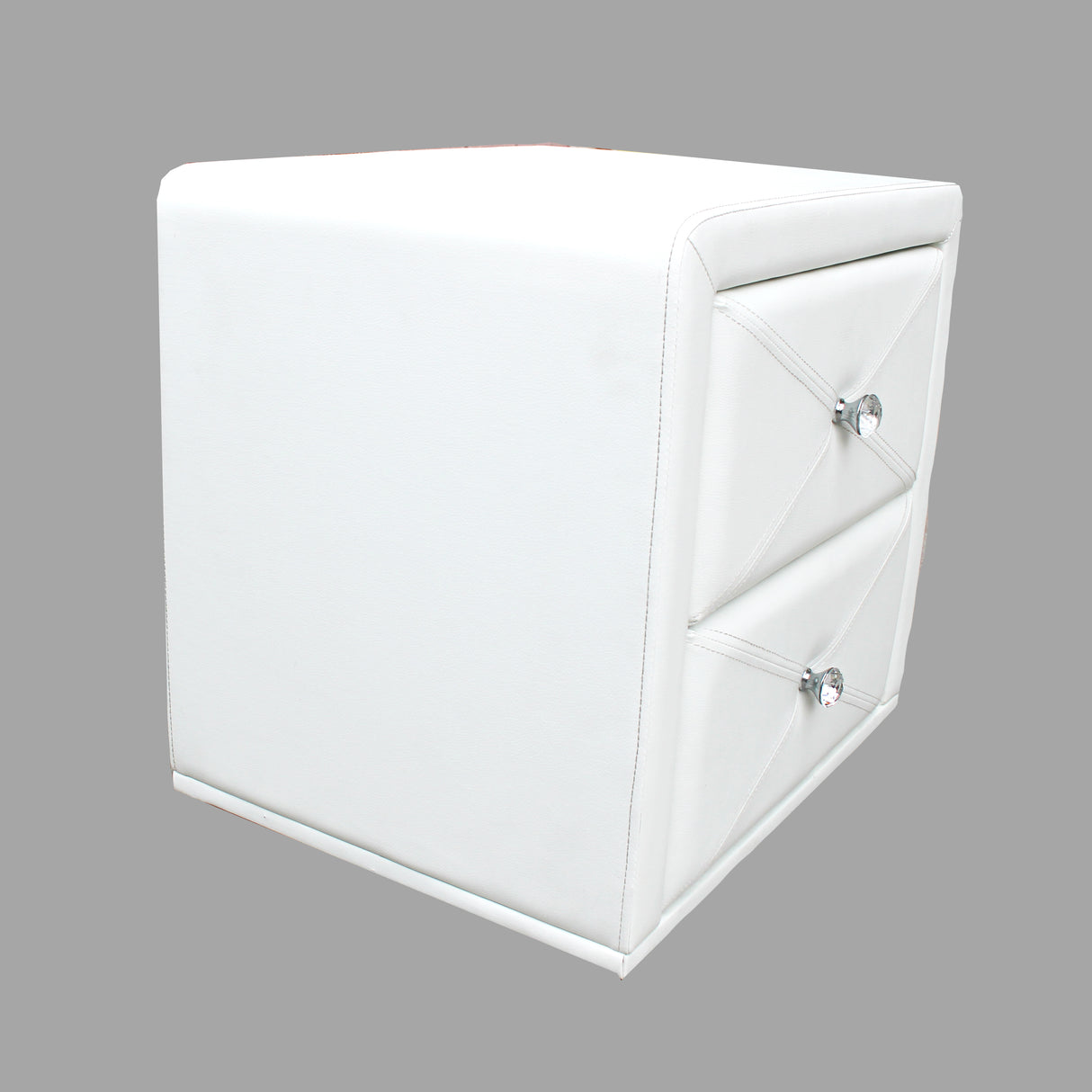 All 4 Kids Madelyn White PU Leather Bedside Table