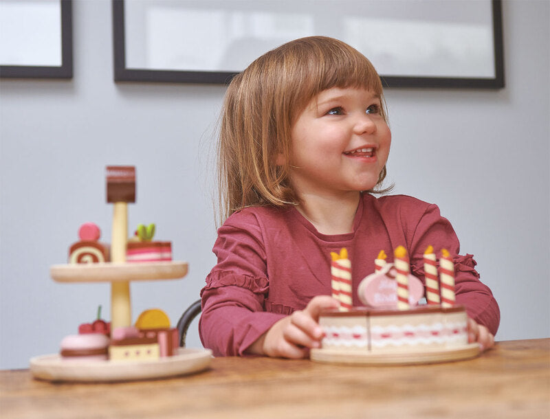 Tender Leaf Toys Pretend Chocolate Birthday Cake