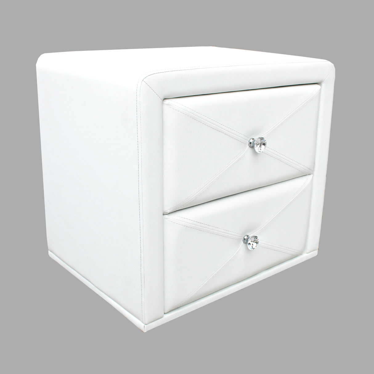 All 4 Kids Madelyn White PU Leather Bedside Table