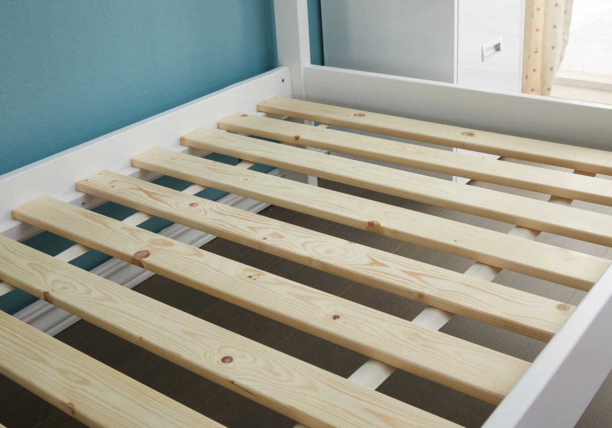 ALL 4 KIDS Layla White Wooden House Single Bed with Under Bed Storage