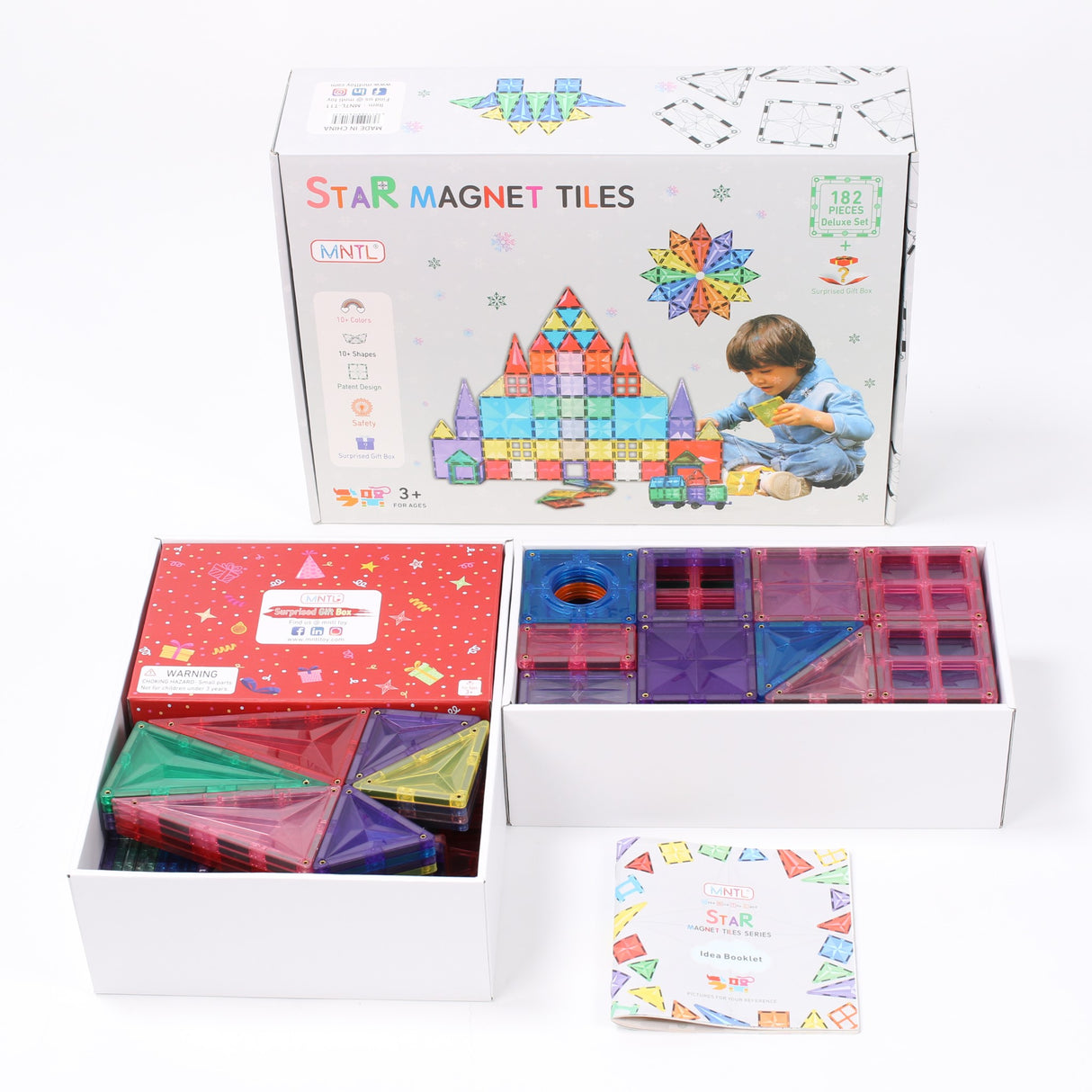 MNTL Classic Star Magnetic Tile 182 Pcs Set