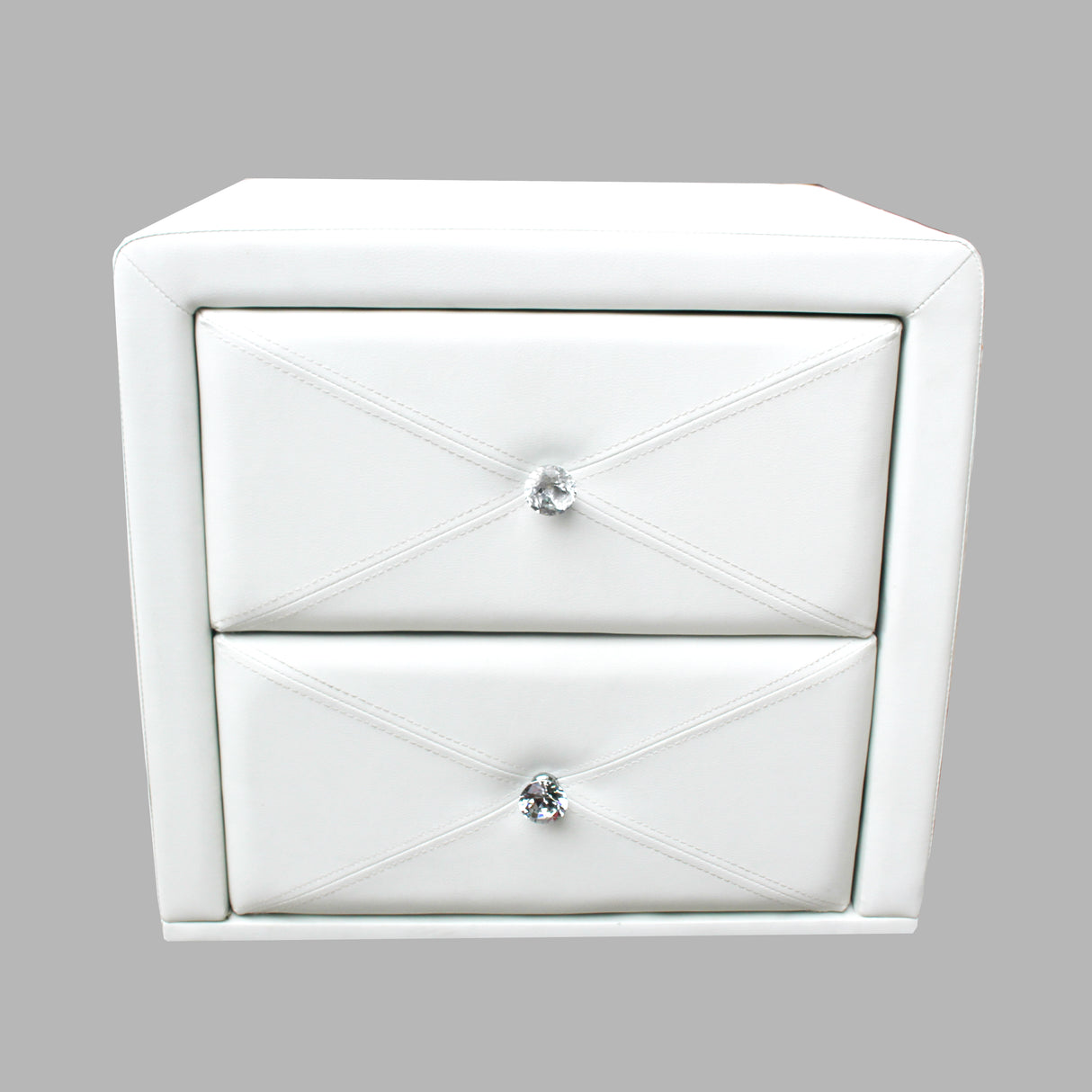 All 4 Kids Madelyn White PU Leather Bedside Table