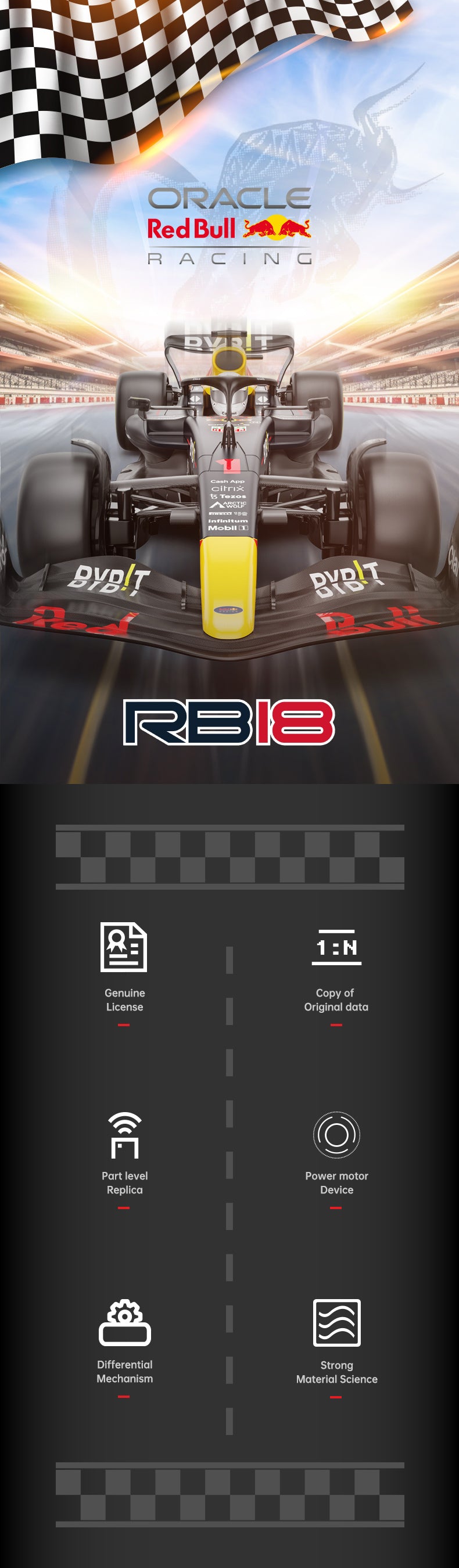 Rastar Licensed 1:12 Oracle Red Bull F1 Racing RB18 Remote Control Car