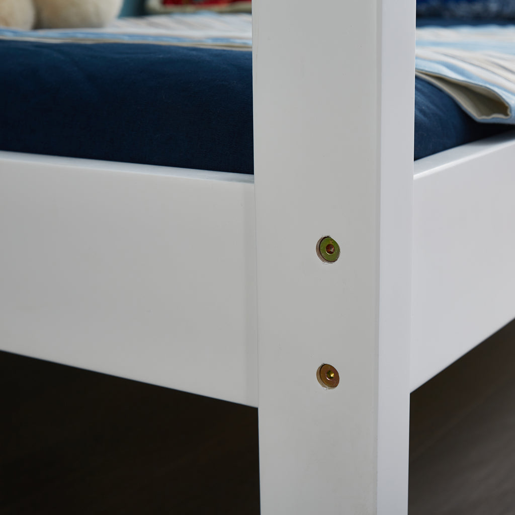 ALL 4 KIDS Layla White Wooden House Single Bed with Under Bed Storage