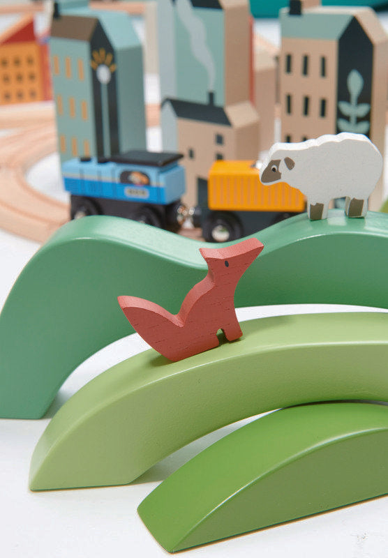 Tender Leaf Toys Wooden Green Hills Stacking Play Set
