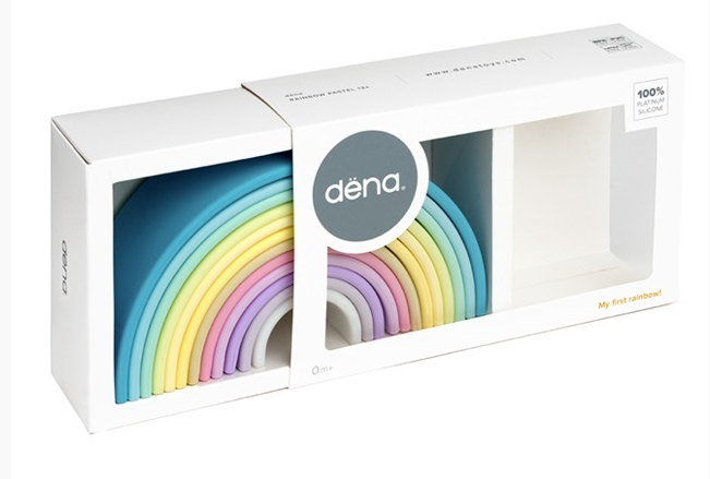 Dena Toys 12pcs Pastel Rainbow Stacking Toy