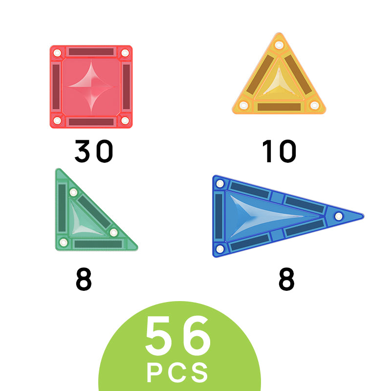 MNTL Classic Small Star Magnetic Tile Set 56 Pcs