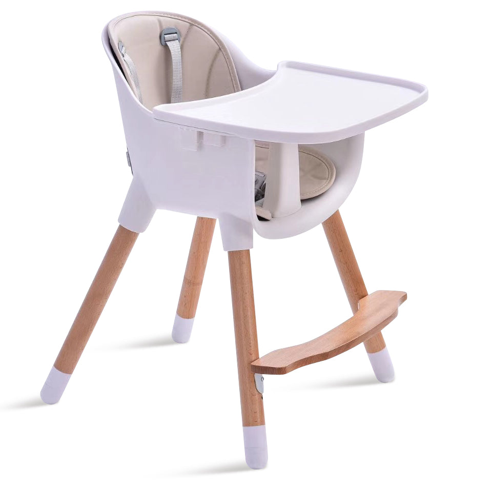 JOY BABY Amelia Beige 2-in-1 Timber Highchair